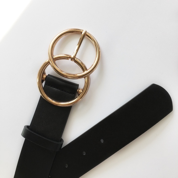 Accessories - Double Ring Belt - BLK/GLD